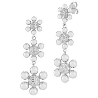 WINX 18k Gold Plated Cubic Zirconia Grad Flower Earrings