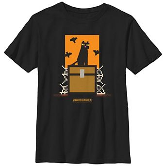 Boys 8-20 Minecraft Cat And Bats Graphic Tee