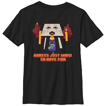 Boys 8-20 Minecraft Ghast Just Want To Have Fun Graphic Tee