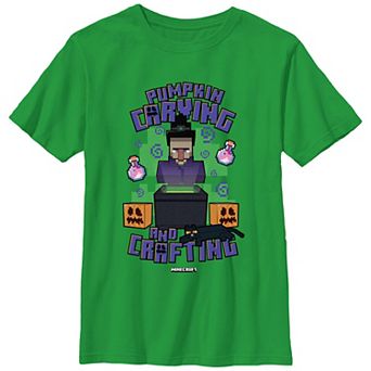 Boys 8-20 Minecraft Pumpkin Carving And Crafting Graphic Tee