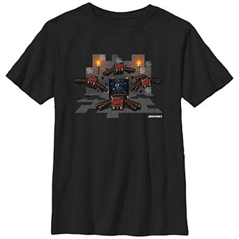 Boys 8-20 Minecraft Scary Spiders Graphic Tee