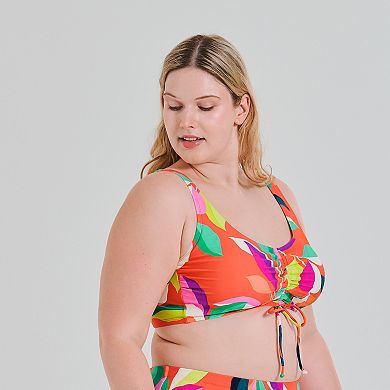 Plus Size Freshwater D-Cup Shirred Swim Top