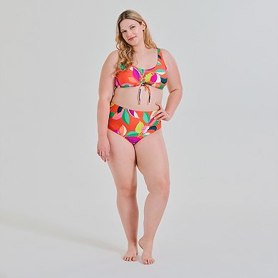 Plus Size Freshwater D-Cup Shirred Swim Top