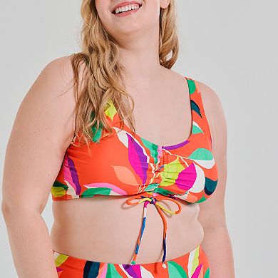 Plus Size Freshwater D-Cup Shirred Swim Top