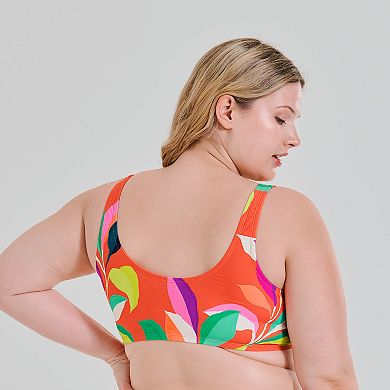 Plus Size Freshwater D-Cup Shirred Swim Top