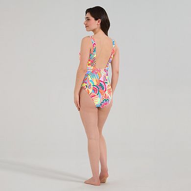 Women's Freshwater Keyhole Shirred Front One-Piece Swimsuit