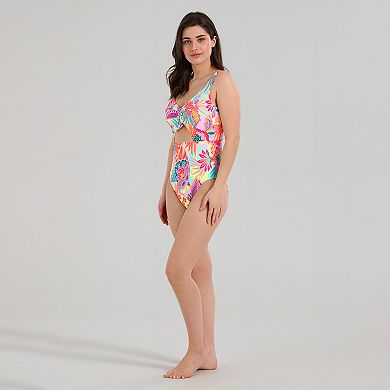Women's Freshwater Keyhole Shirred Front One-Piece Swimsuit