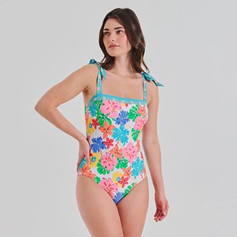 Women's Freshwater Tie Straps Bandeau One-Piece Swimsuit