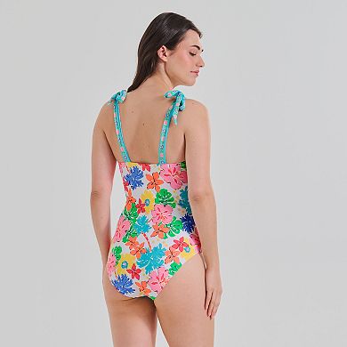 Women's Freshwater Tie Straps Bandeau One-Piece Swimsuit