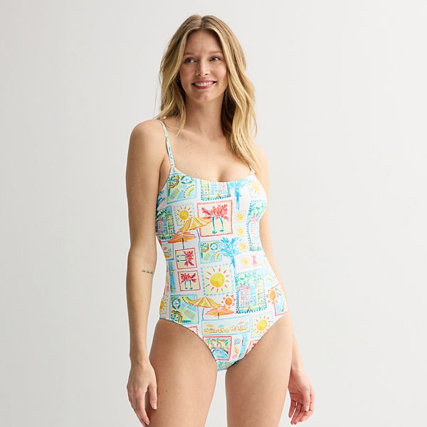 Women's Freshwater Lace Up Back Cami One-Piece Swimsuit