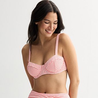 Women's Freshwater Plaid Underwire Bra Swim Top