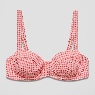 Women's Freshwater Plaid Underwire Bra Swim Top