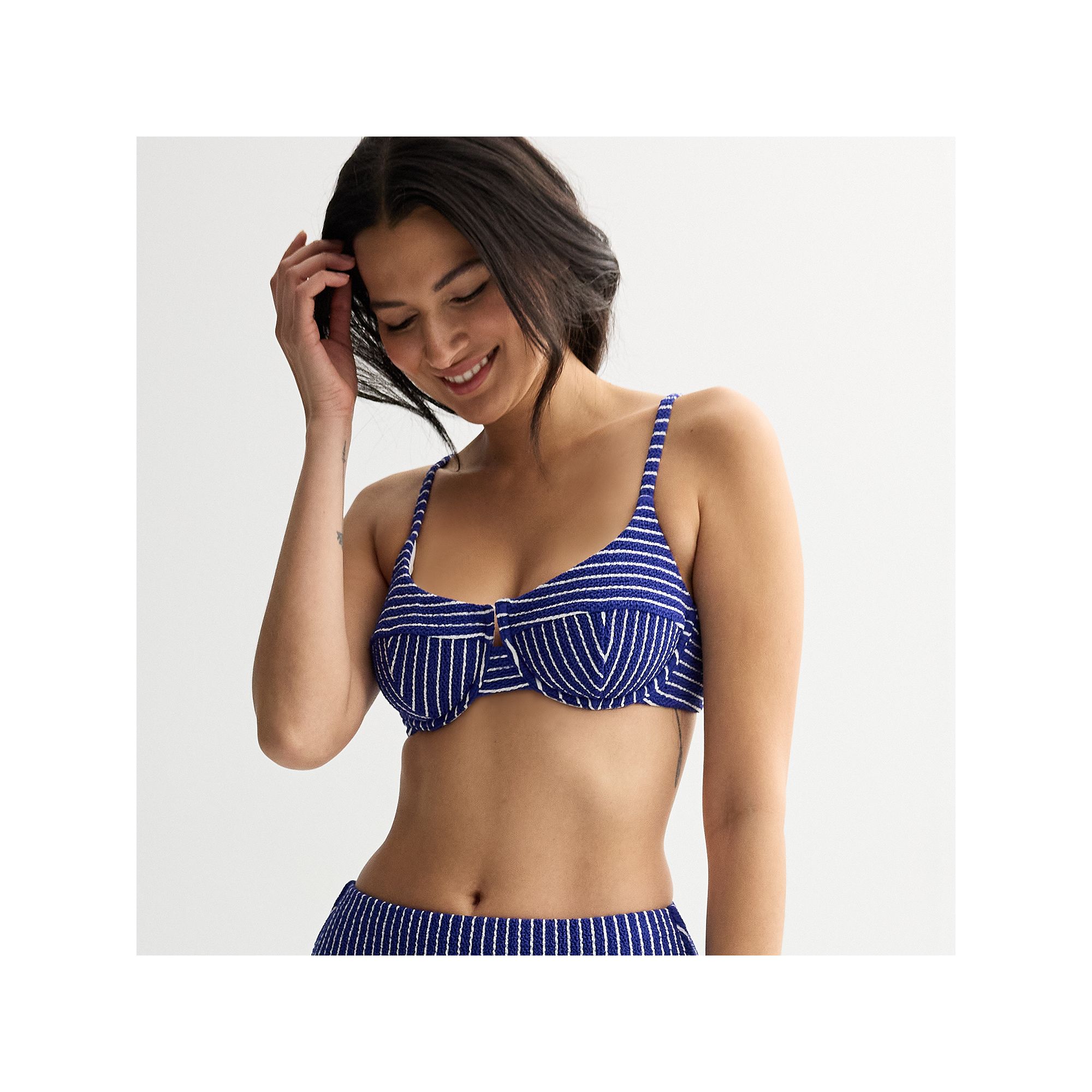 Womens Freshwater Underwire Cupless Bra Swim Top, Size: XS, Costal Cool St