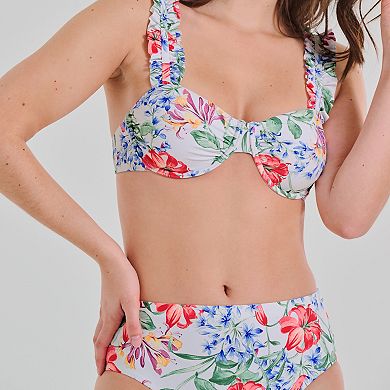 Women's Freshwater Underwire Ruffle Bra Swim Top