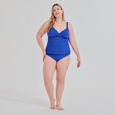Plus Size Freshwater Twist Front Tankini Swim Top