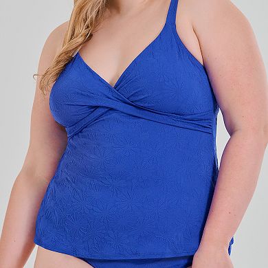 Plus Size Freshwater Twist Front Tankini Swim Top