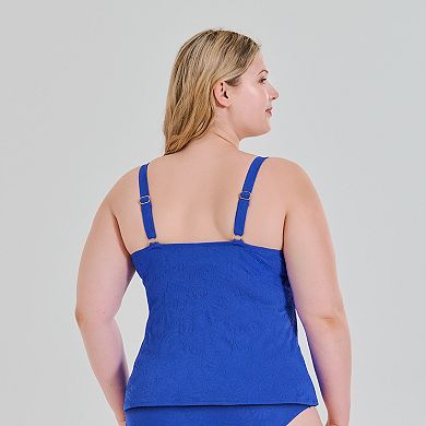 Plus Size Freshwater Twist Front Tankini Swim Top