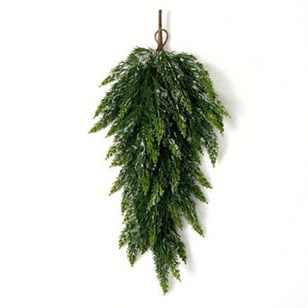 Haven Living 28" Artificial Frosted Green Cedar Swag