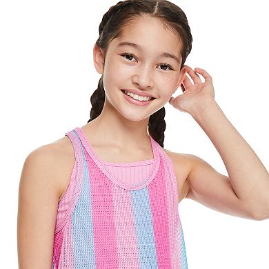 Girls 7-16 Breaking Waves Crochet Tank Dress Cover Up