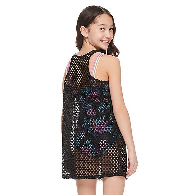 Girls 7-16 Breaking Waves Crochet Tank Dress Cover Up