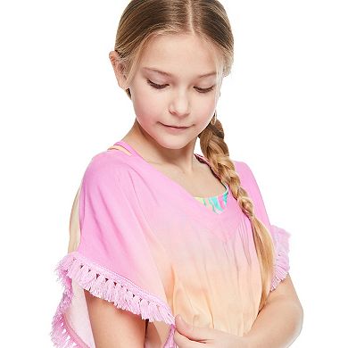 Girls 4-18 Breaking Waves Grape Gradient Dye Kimono Swim Cover-Up in Regular & Plus