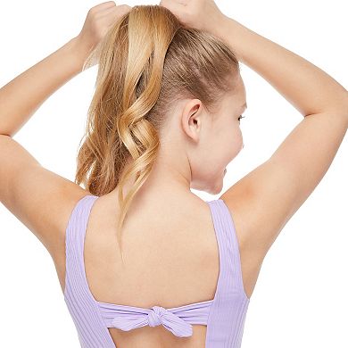 Girls 4-16 Breaking Waves Scoop Neckline One-Piece Swimsuit With Bow Back Tie