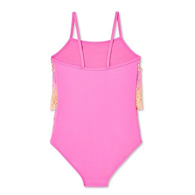 Girls 4-16 Breaking Waves Adaptive Triple Tier Crochet One-Piece Swimsuit