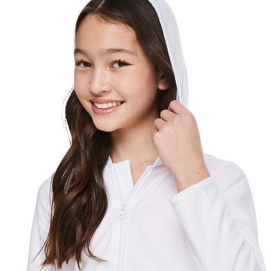 Girls 4-16 Breaking Waves Zip-Up Terry Cover Up
