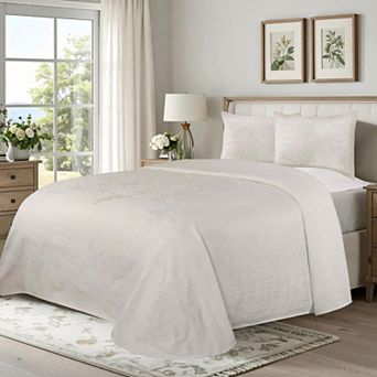 SUPERIOR Vintage Medallion Woven Jacquard Oversized Bedspread & Sham Set