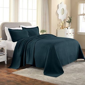 SUPERIOR Basketweave Cotton Matelassé Bedspread & Sham Set