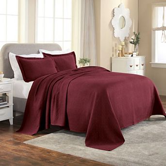 SUPERIOR Basketweave Cotton Matelassé Bedspread & Sham Set