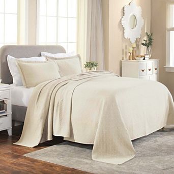 SUPERIOR Basketweave Cotton Matelassé Bedspread & Sham Set