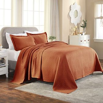 SUPERIOR Basketweave Cotton Matelassé Bedspread & Sham Set