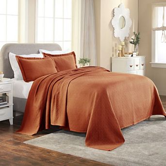 SUPERIOR Basketweave Cotton Matelassé Bedspread & Sham Set