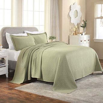SUPERIOR Basketweave Cotton Matelassé Bedspread & Sham Set