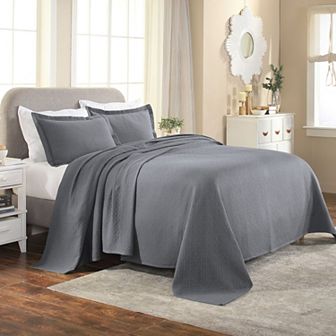 SUPERIOR Basketweave Cotton Matelassé Bedspread & Sham Set