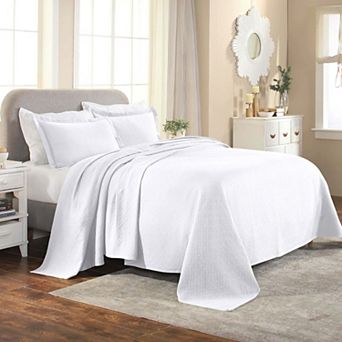 SUPERIOR Basketweave Cotton Matelassé Bedspread & Sham Set
