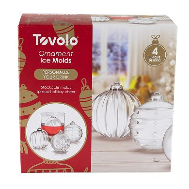 Tovolo Christmas Ornament Craft Ice Molds, Set of 4