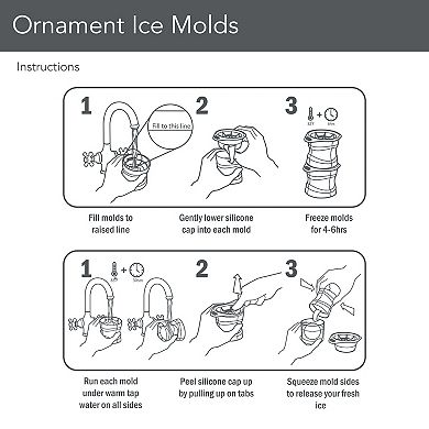 Tovolo Christmas Ornament Craft Ice Molds, Set of 4