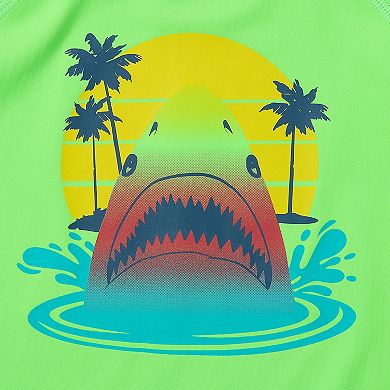 Boys 8-20 Lands' End Short Sleeve Rashguard & Swim Trunks Set