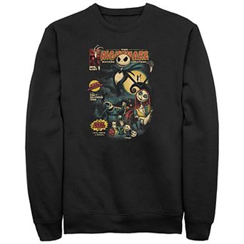 Big & Tall Disney's The Nightmare Before Christmas Graphic Novel Cover Graphic Fleece Sweatshirt