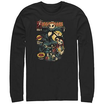 Disney's The Nightmare Before Christmas Graphic Novel Cover Long Sleeve Men's Graphic Tee