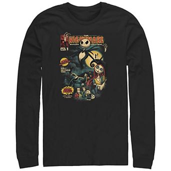 Big & Tall Disney's The Nightmare Before Christmas Graphic Novel Cover Long Sleeve Graphic Tee