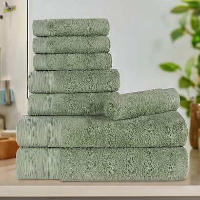 SUPERIOR 8 pc Eco-Friendly Solid Towel Set