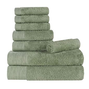 SUPERIOR 8 pc Eco-Friendly Solid Towel Set