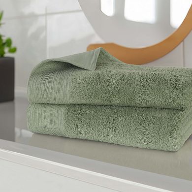 SUPERIOR 2 pc Eco-Friendly Solid Bath Sheet Set