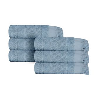 SUPERIOR Rolla Cotton Geometric Jacquard Absorbent Hand Towels 6 pc Set