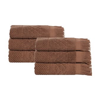 SUPERIOR Rolla Cotton Geometric Jacquard Absorbent Hand Towels 6 pc Set