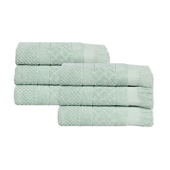 SUPERIOR Rolla Cotton Geometric Jacquard Absorbent Hand Towels 6 pc Set