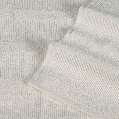 SUPERIOR Ribbed Turkish Cotton Solid Highly-Absorbent Towels 12-Piece Set